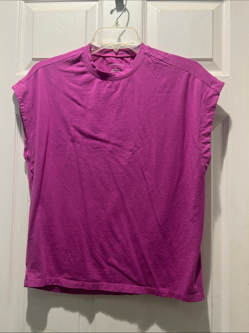 Anthropologie Sleeveless Crewneck Tank Top - Magenta